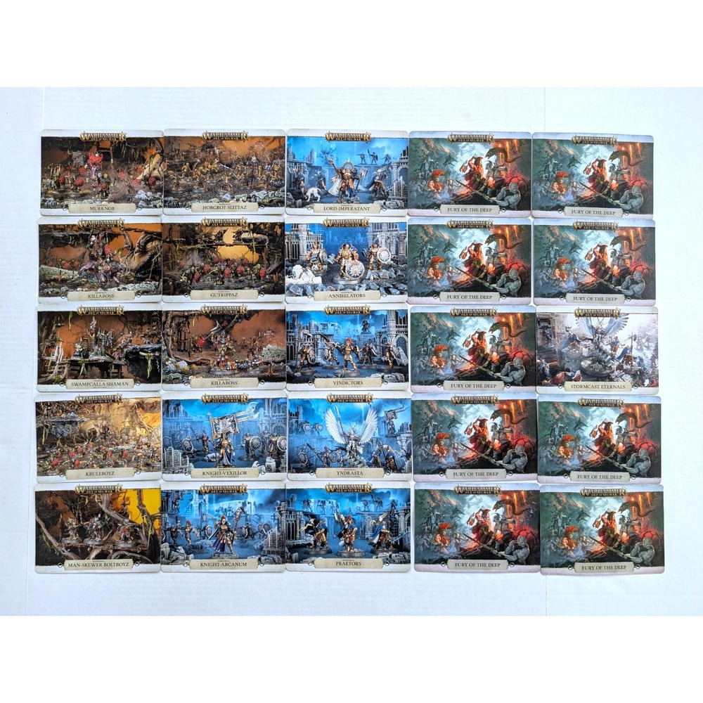 Warhammer Age of Sigmar Warscroll Card Lot of 20 Fury of the‎ Deep
